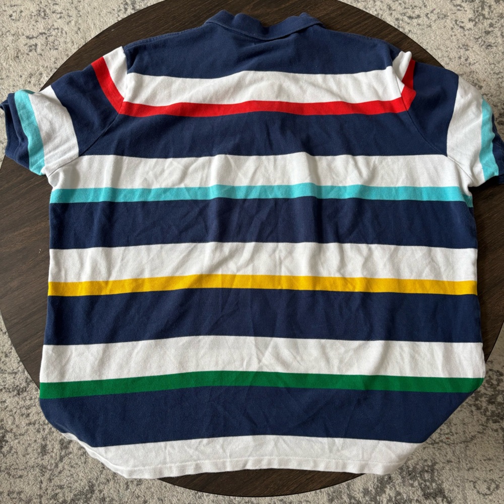 Polo Ralph Lauren Classic Fit Striped Mesh‎ Polo Shirt Vacation Blue Multi XL - Picture 6 of 6